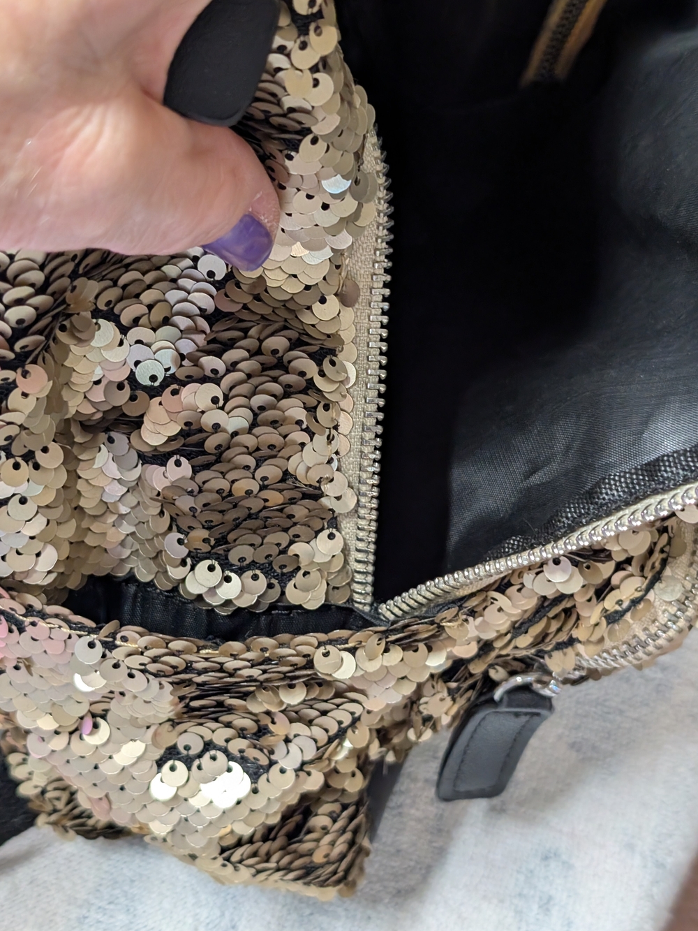 Sequin Mini Backpack - Gold - Picture 4 of 13